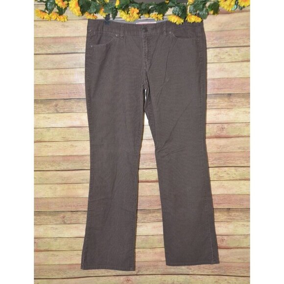 Gap Boot Cut Stretch Ladies Size 12 Brown Corduroy Pants Retro Look Casual Fall - Picture 1 of 8
